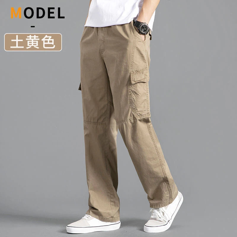 Men's Cargo Summer Spring Cotton Work Wear Pants New - Rehmiar