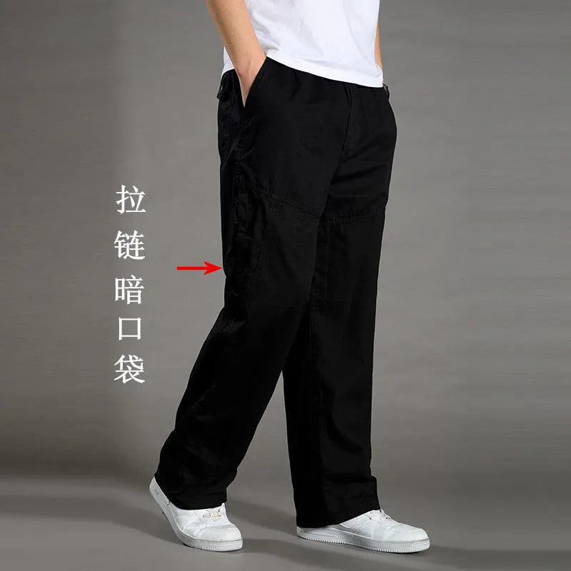Men's Cargo Summer Spring Cotton Work Wear Pants New - Rehmiar