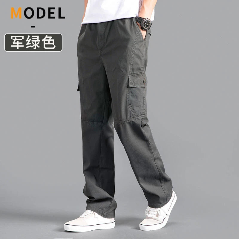 Men's Cargo Summer Spring Cotton Work Wear Pants New - Rehmiar