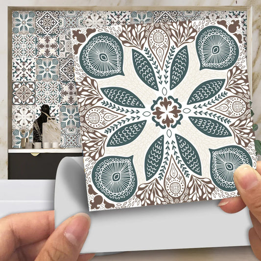 10pcs Blue & Gray Matte Surface Wall Sticker Film - Rehmiar