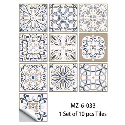 10pcs Blue & Gray Matte Surface Wall Sticker Film - Rehmiar