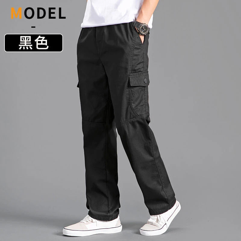 Men's Cargo Summer Spring Cotton Work Wear Pants New - Rehmiar