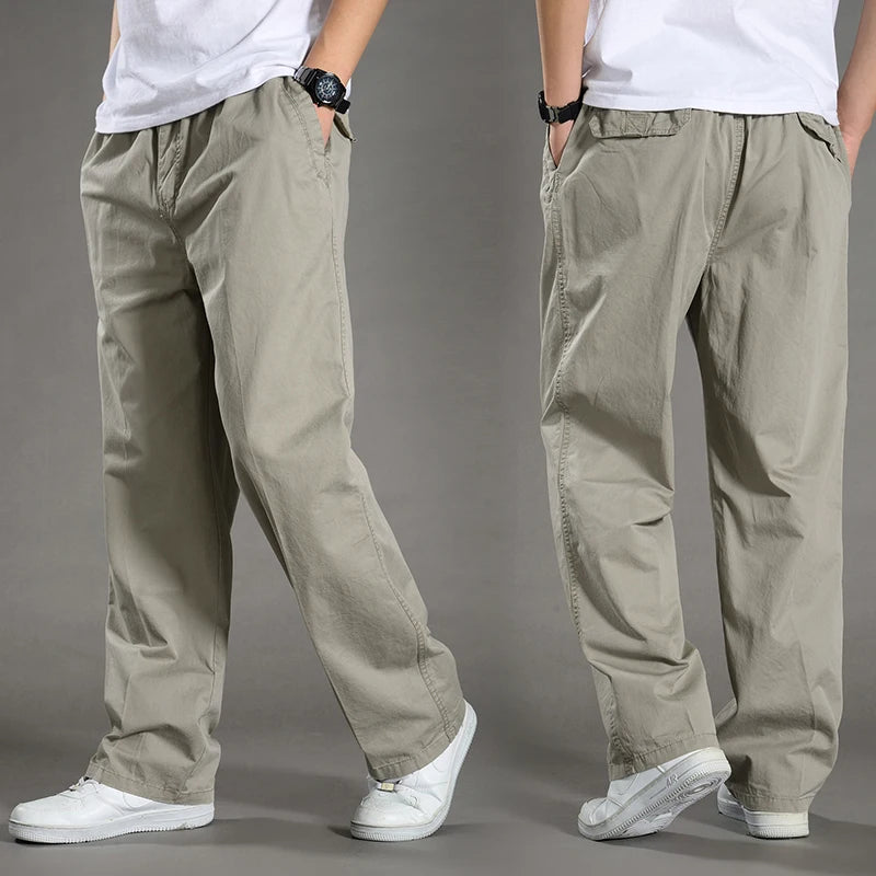 Men's Cargo Summer Spring Cotton Work Wear Pants New - Rehmiar