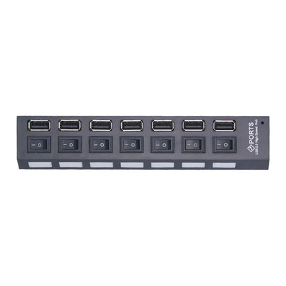 USB 2.0 Hub with Power Adapter – 4/7 Port USB Splitter with On/Off Switch for PC Laptop - Rehmiar