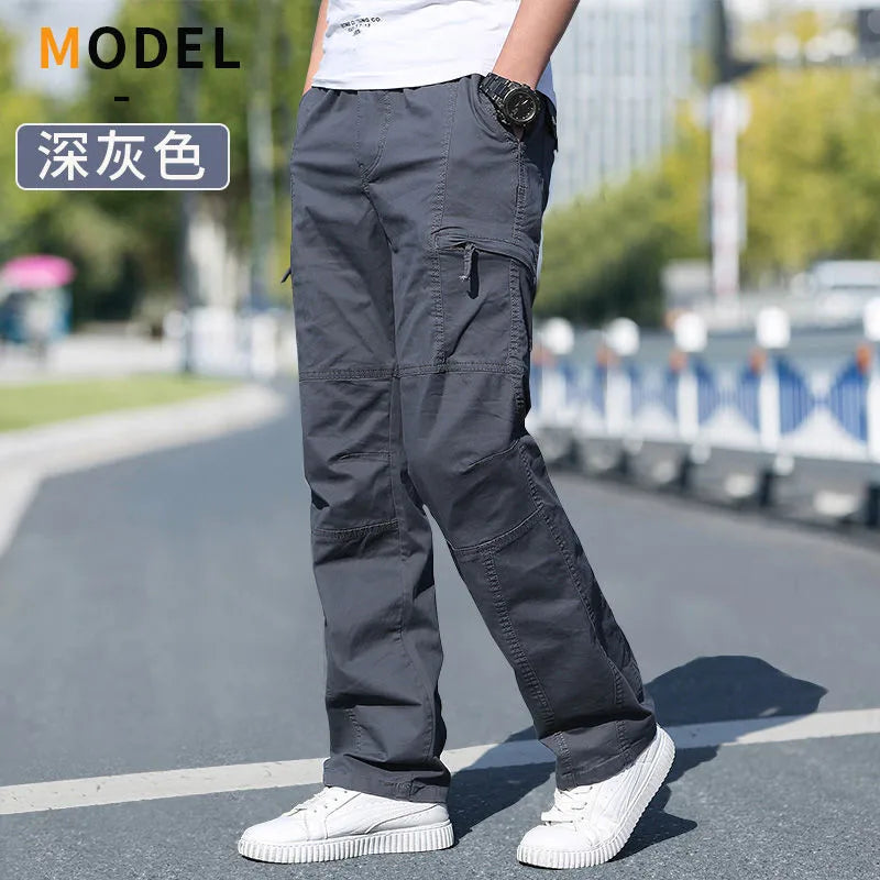 Men's Cargo Summer Spring Cotton Work Wear Pants New - Rehmiar
