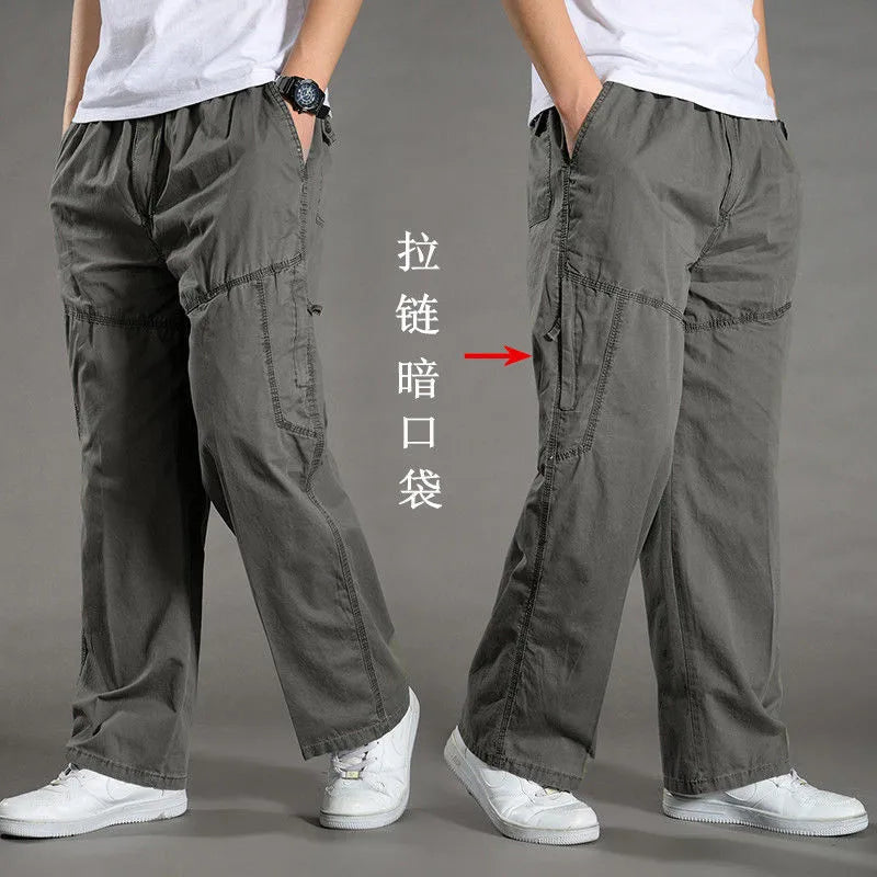 Men's Cargo Summer Spring Cotton Work Wear Pants New - Rehmiar