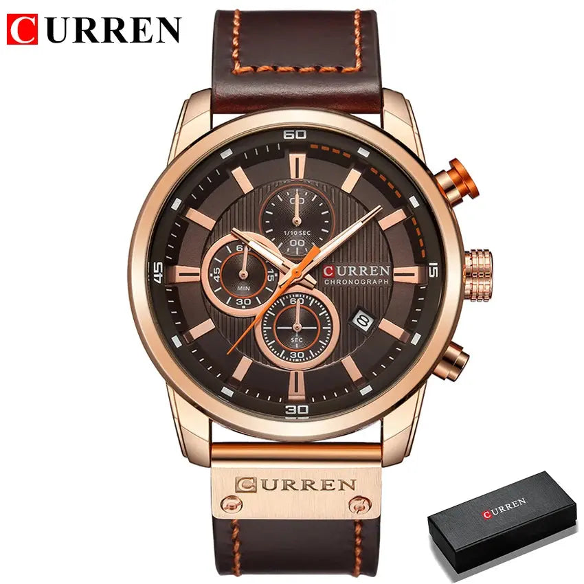 CURREN Men’s Chronograph Watch – Luxury Sport Quartz Wristwatch with Date Display - Rehmiar