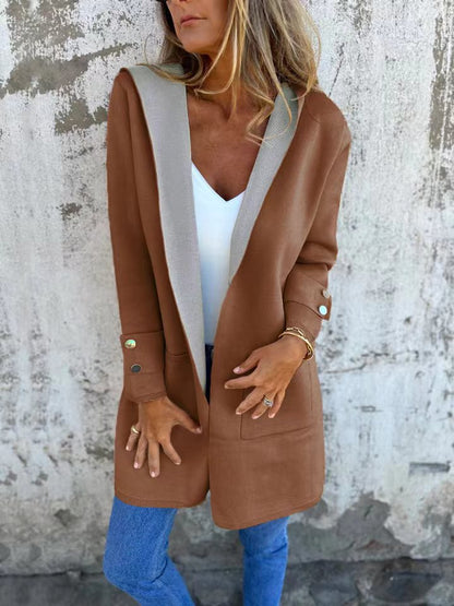 New Women's Spring Clothing Casual Contrast Sweater Cardigan - Rehmiar