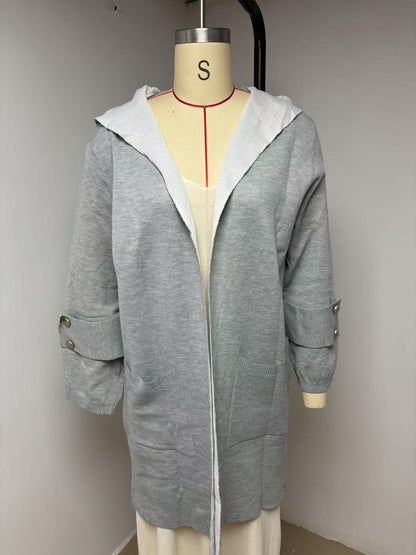 New Women's Spring Clothing Casual Contrast Sweater Cardigan - Rehmiar