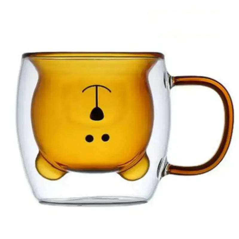 Cute Bear 250ml Double-Wall Glass Cup – Insulated Mug for Hot & Cold Drinks, Ideal Gift for Valentine's Day or Anniversary Rehmiar
