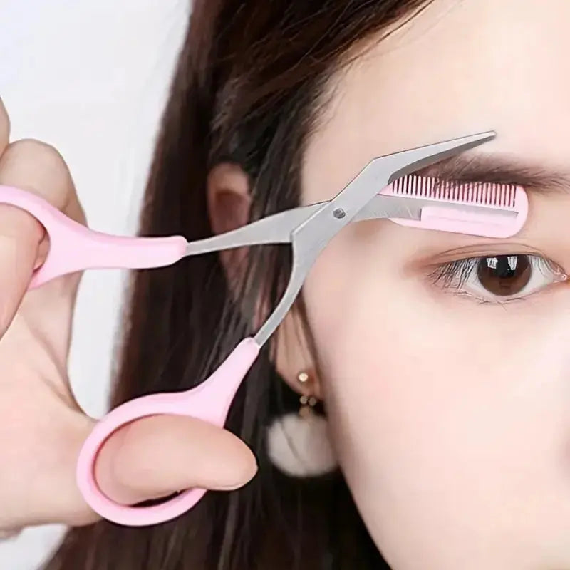 Eyebrow Trimmer Set – Curved Razor, Scissors with Comb, Easy Beauty Tools for Beginners - Rehmiar