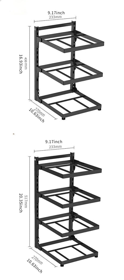 Adjustable Kitchen Shelf – 2-4 Tier Space-Saving Storage Rack for Pots, Under Sink & Corner Use - Rehmiar