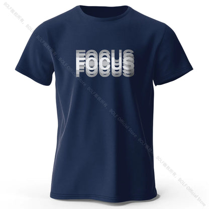 Focus Letter Minimalist Style 100% Lightweight Cotton T-Shirt, - Rehmiar