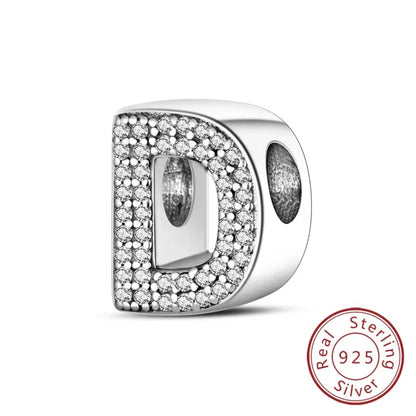 A-Z Alphabet Charms for Bracelet – 925 Sterling Silver 26 Letter Beads, DIY Fine Jewellery Gift for Women & Girls - Rehmiar