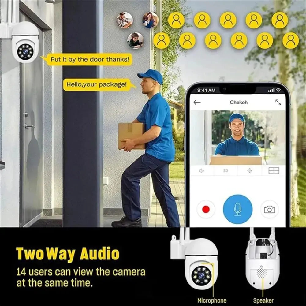 8MP Wireless Outdoor Security Camera – 4X Zoom, AI Human Tracking, Two-Way Audio & Colour Night Vision Rehmiar