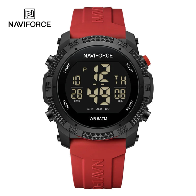 NAVIFORCE Original Water-Resistant Men Fashion Watch Personality Wristwatches with Luxury Silicone Strap