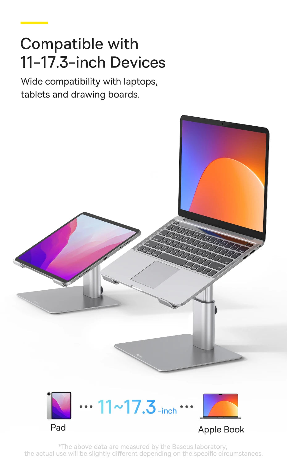 Baseus Laptop Stand for MacBook Air Pro Foldable Aluminium Vertical Notebook Stand Scalable Adjustable Support Tablet Kickstand