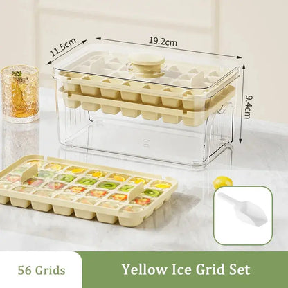 48-Grid Ice Cube Tray with One-Touch Release – Portable Ice Maker Mold & Ice Box - Rehmiar