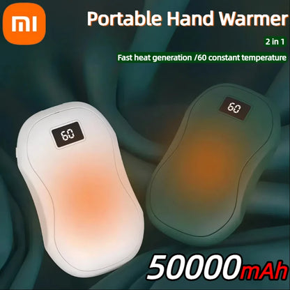 Xiaomi 50000mAh Portable Hand Warmer with Digital Display Fast Heating Safe Double-Sided Warmth Winter Hand Warmer