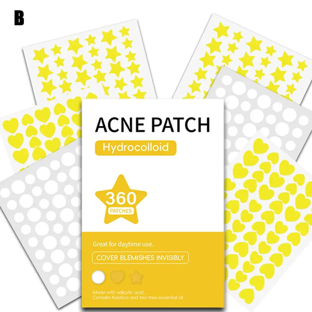 360Pcs Colourful Invisible Pimple Removal Hydrocolloid Anti-Acne Patches - Rehmiar