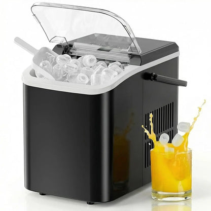 Portable Countertop Ice Maker – 26Lbs/24Hr, 9 Bullet Ice Cubes in 6 Mins, Auto-Cleaning for Home, Kitchen, RV & Camping
