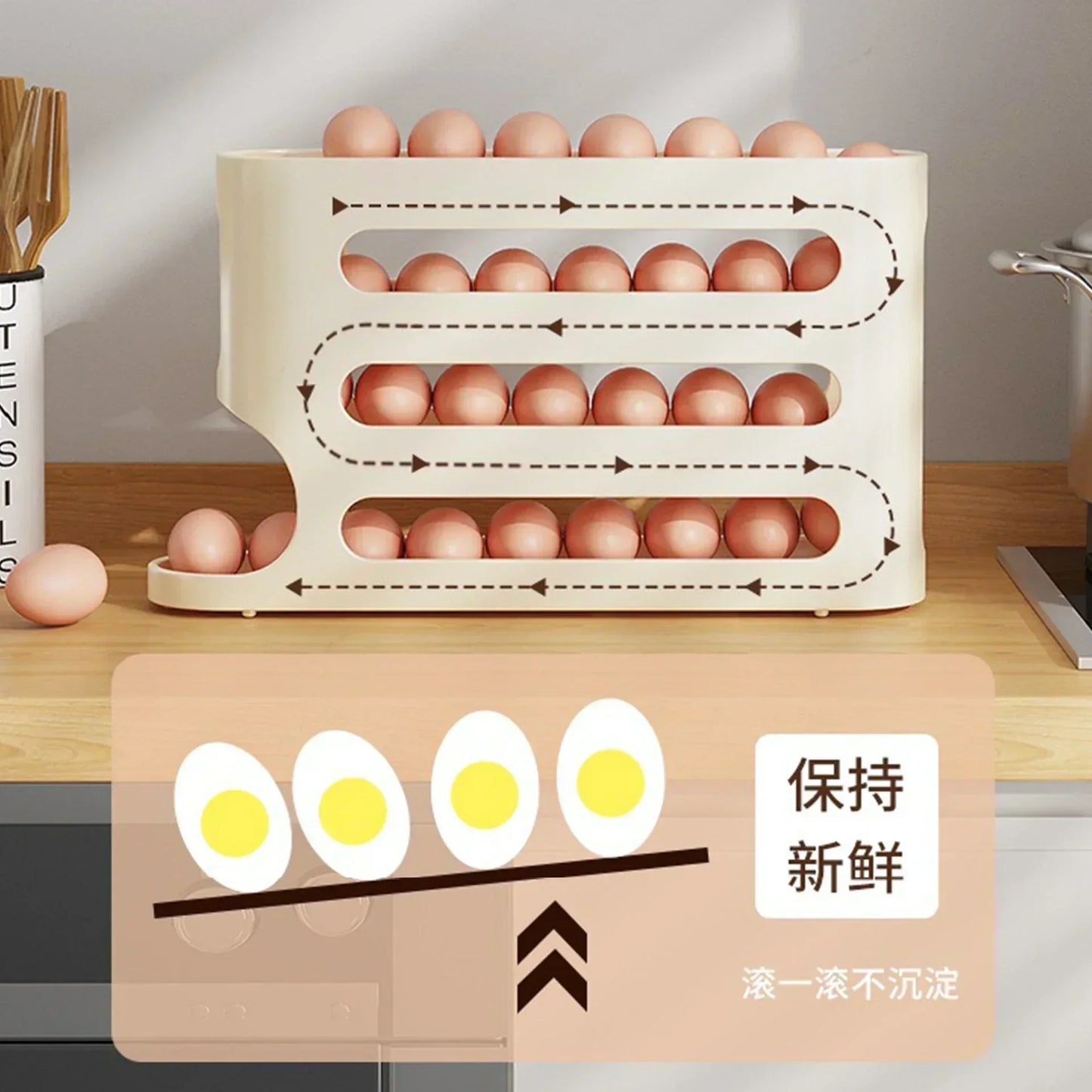 4-layer Slide Egg Storage Box Ladder Style Egg Box