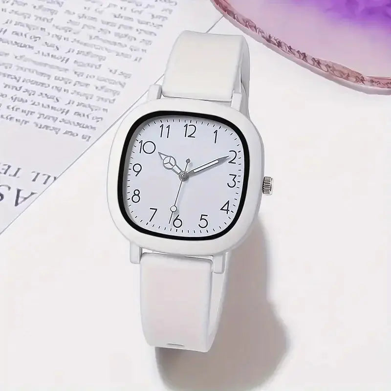 1/3/10PCS Women’s Silicone Band Quartz Watch Set – Casual Trendy Dial Wristwatches (No Box) - Rehmiar
