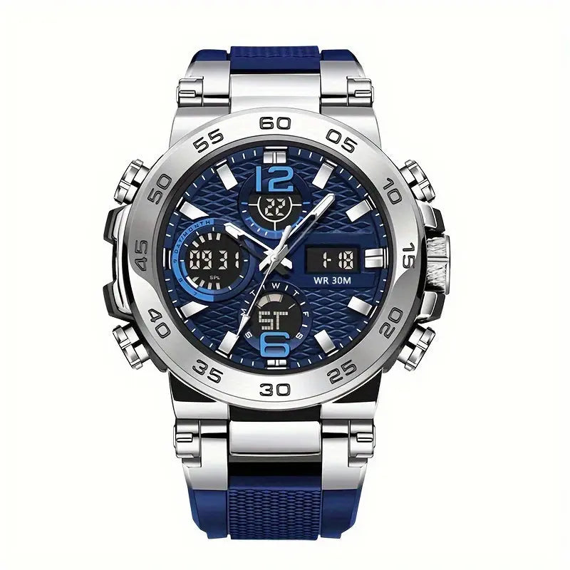 LSLONG Men’s Waterproof Digital Quartz Watch with Alarm & Dual LCD Display – Sports Wristwatch - Rehmiar