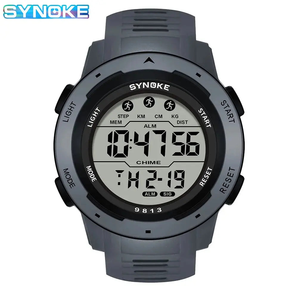 Men Digital Sports Watch Alarm Clock Waterproof 50M Digital Watch Large Screen Military Clock - Rehmiar