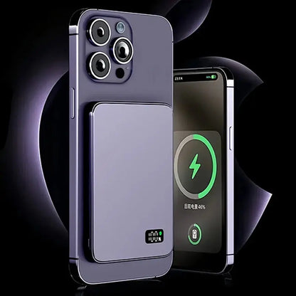 Ultra Thin MagSafe Power Bank – Magnetic Wireless Fast Charging with LED Display for iPhone, Samsung & AirPods - Rehmiar