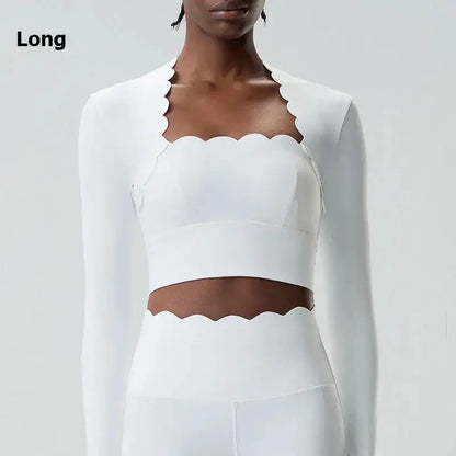 Women’s Long Sleeve Yoga Crop Top – Slim Fit Stretch Workout Shirt with Built-In Pads Rehmiar