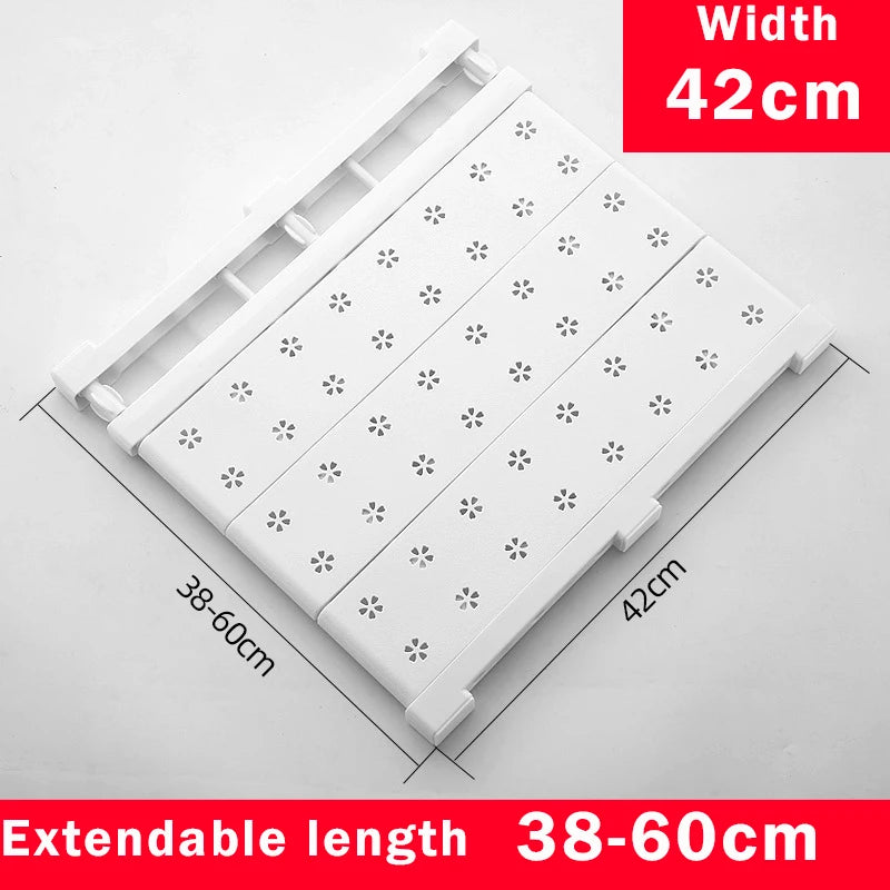 Space Saving Adjustable Wall Mounted Closet Organizer Storage Shelf - Rehmiar