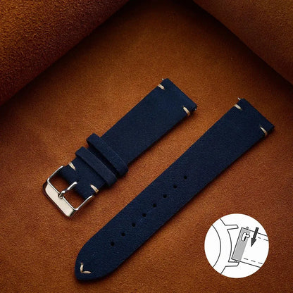 Wristband 20mm 22mm 4mm 16mm 18mm Quick Release Soft Suede Strap Brown Watch Bands Calfskin Women & Men Accessories - Rehmiar