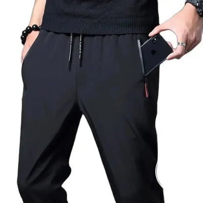 Men's Casual Pants – Straight Slim Fit Elastic Waist Jogger Classic Blue, Black Gray, Plus Size Available