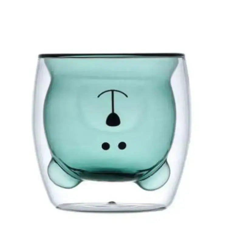 Cute Bear 250ml Double-Wall Glass Cup – Insulated Mug for Hot & Cold Drinks, Ideal Gift for Valentine's Day or Anniversary Rehmiar