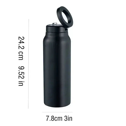24oz Insulated Stainless Steel Water Bottle – Magnetic Lid with Phone Holder - BPA-Free - Rehmiar