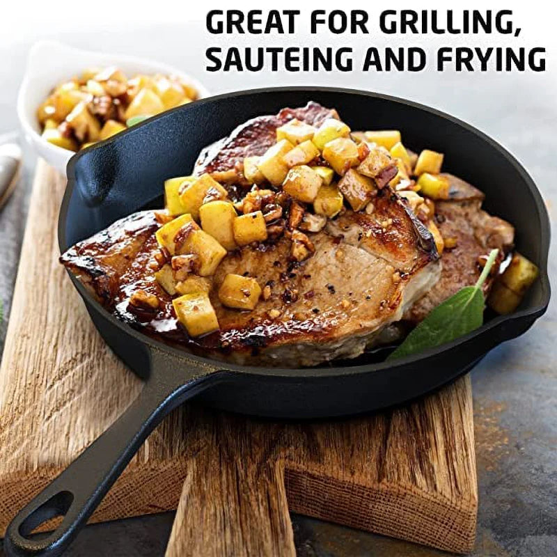 Cast Iron Frying Pan, Non-stick Skillet Breakfast Pan Omelette Pancake Pot Induction Cooking Cookware Rehmiar