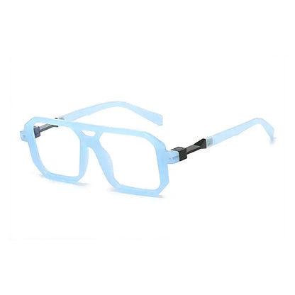 Anti-Blue Light Square Glasses – Lightweight Transparent Black Frame Eyewear for Men Women - Rehmiar