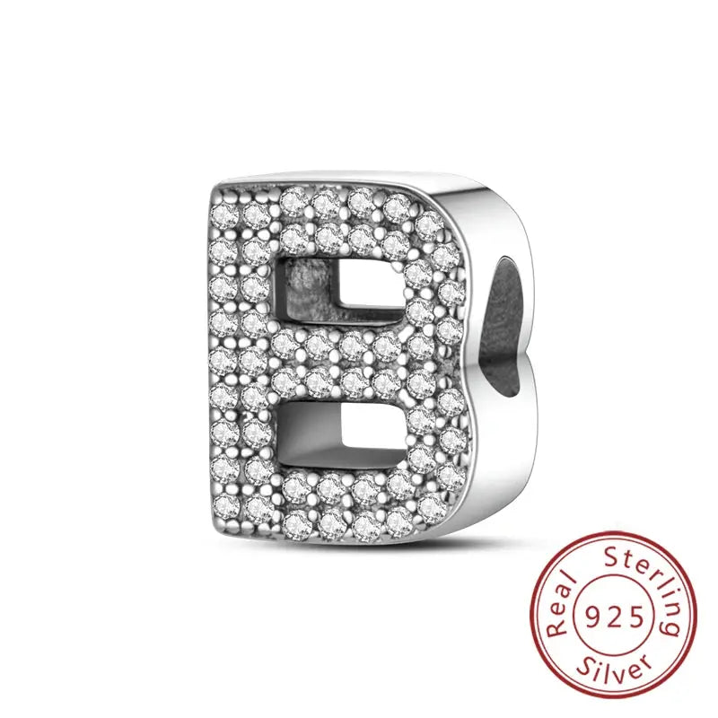 A-Z Alphabet Charms for Bracelet – 925 Sterling Silver 26 Letter Beads, DIY Fine Jewellery Gift for Women & Girls - Rehmiar