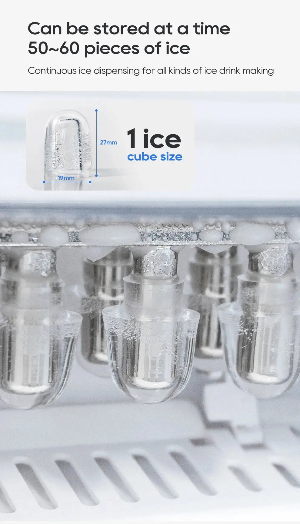 Automatic Ice Maker Machine – Self-Cleaning Portable Ice Maker for Kitchen, Office, Bar & Party, 50Hz/60Hz