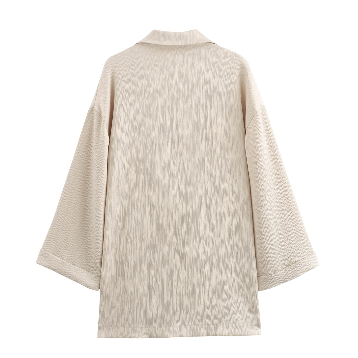 Autumn Women's Fashionable Clothing Wrinkled Suit Jacket Casual Pants Set