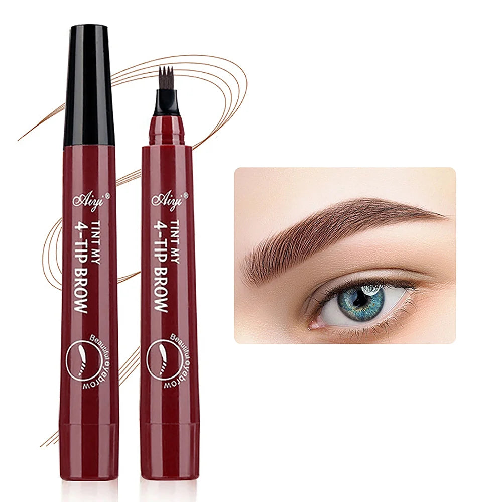 4 fork microblading eyebrow pencil waterproof, natural long-lasting eyebrow makeup - Rehmiar