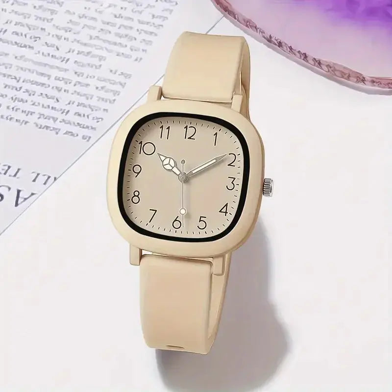 1/3/10PCS Women’s Silicone Band Quartz Watch Set – Casual Trendy Dial Wristwatches (No Box)