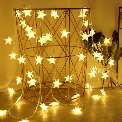 LED Outdoor Star String Lights – Fairy Garland for Party, Wedding, Garden & Home Decor - Rehmiar