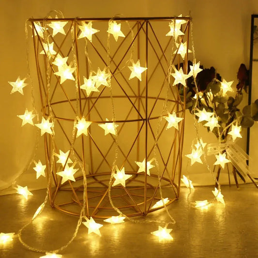 LED Outdoor Star String Lights – Fairy Garland for Party, Wedding, Garden & Home Decor - Rehmiar