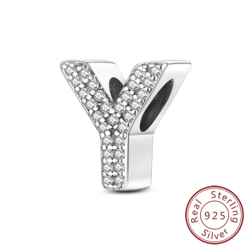 A-Z Alphabet Charms for Bracelet – 925 Sterling Silver 26 Letter Beads, DIY Fine Jewellery Gift for Women & Girls - Rehmiar