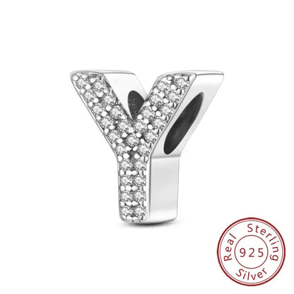 A-Z Alphabet Charms for Bracelet – 925 Sterling Silver 26 Letter Beads, DIY Fine Jewellery Gift for Women & Girls - Rehmiar