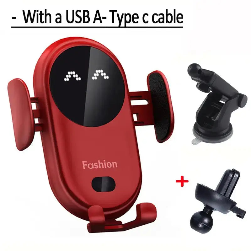 30W Wireless Car Charger Mount Air Vent Auto Clamping Fast Charging Phone Holder - Rehmiar