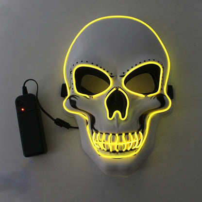 Halloween Horror Skull Mask LED Cold Light Mask - Rehmiar