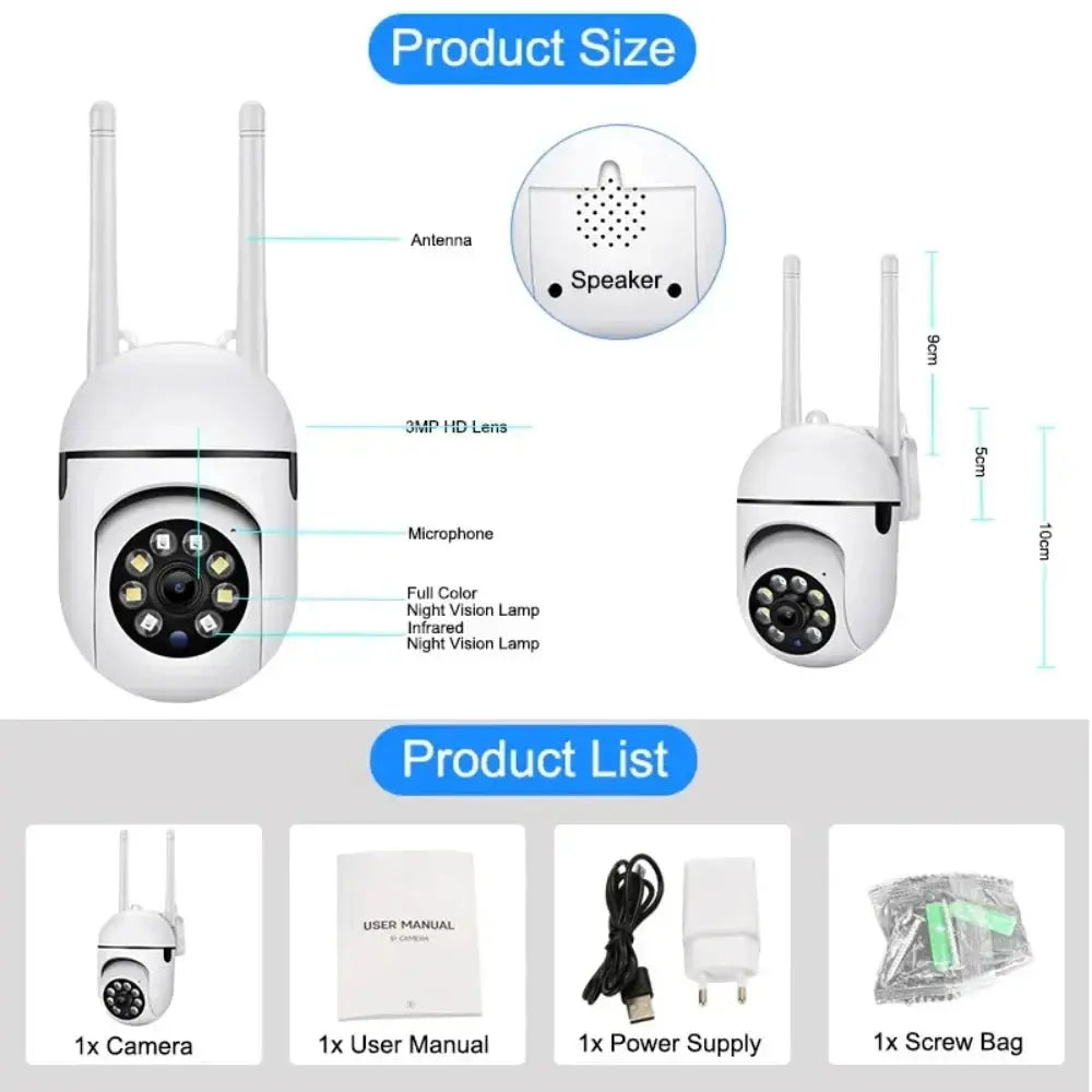 8MP Wireless Outdoor Security Camera – 4X Zoom, AI Human Tracking, Two-Way Audio & Colour Night Vision Rehmiar